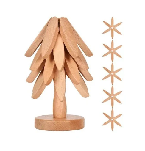 WoodJoy – Isolierte Untersetzer aus Massivholz im Weihnachtsbaum-Design - Image 8
